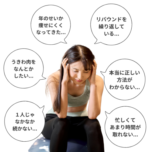 女性が悩んでいる様子